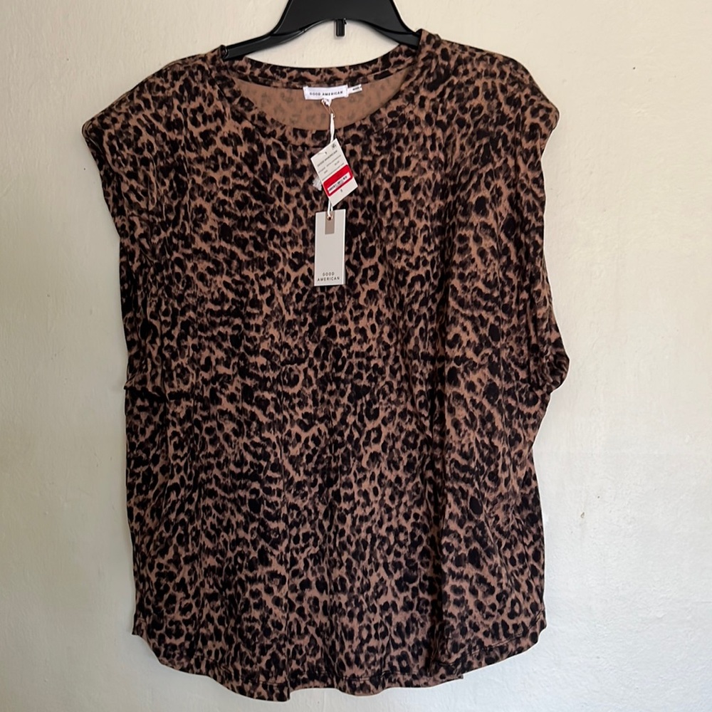 Good American T Shirt Leopard Print